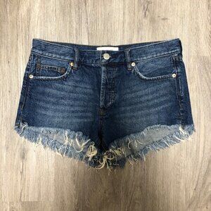 We The Free Women's Size 26 Denim Shorts Free People Button Fly Raw Hem Cutoffs
